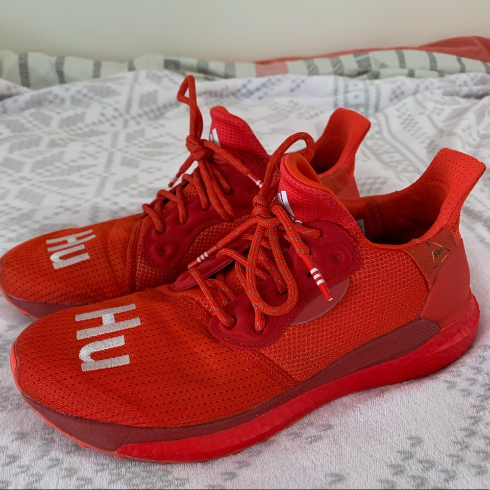 Men’s Red Adidas Pharrell x Solar Hu Shoes Sz. 8.5